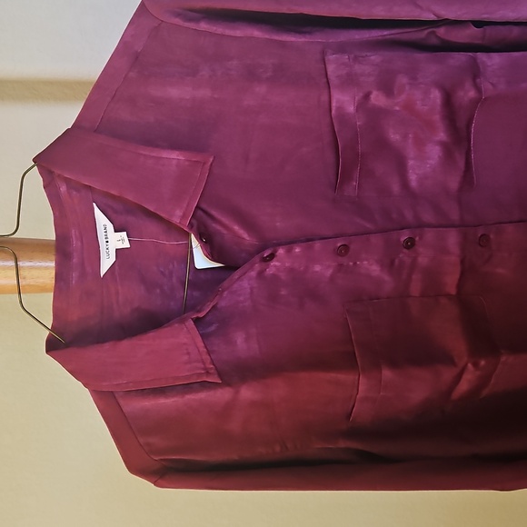 NWT Lucky Brand, Maroon Blouse, Large - Picture 9 of 10